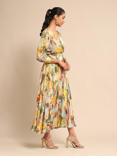 Ritu Kumar Blue Floral Print Dress