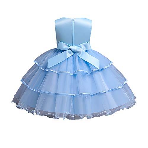 Hopscotch Girls Fit And Flare Knee Length Party Dresses In Blue Color For Ages 12-24 Months