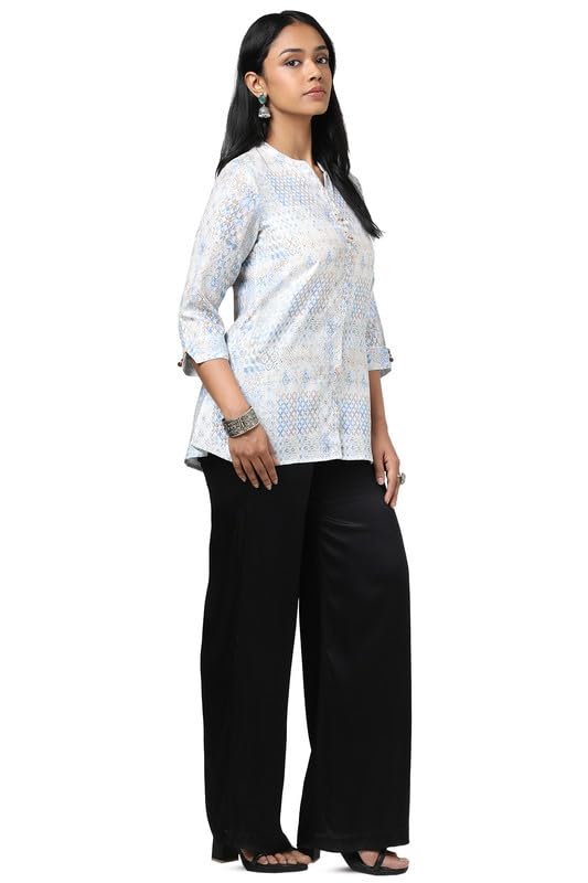 Soch Womens Cream Linen Ethnic Motifs Tunic