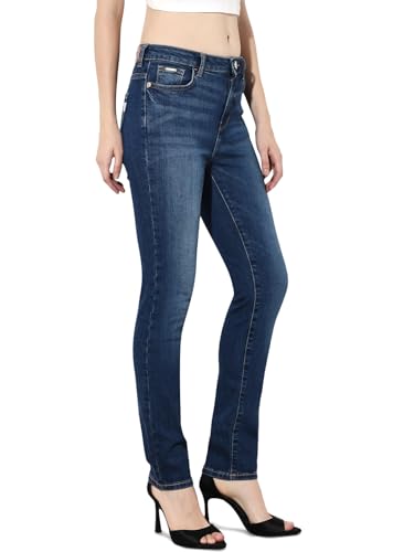 ONLY Women's Solid Skinny Fit Mid-Rise Blue Jeans