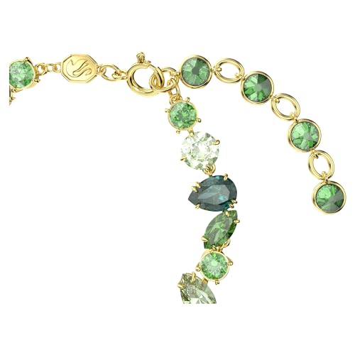 Swarovski Gema bracelet, Mixed cuts, Green, Gold-tone plated