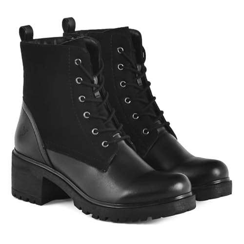 YOHO Slays Model 006 Boots for women | Crafted from premium synthetic and suede PU | luxurious look | Stylish Casual Shoes|Comfortable Fit | Classic Black - UK 7
