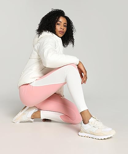 PUMA Women, CLASSICS BLOCK Leggings, Peach Smoothie-Warm White, S, (53819063)