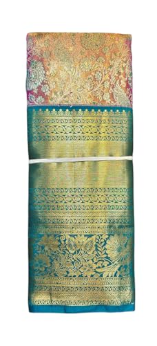 VFCollections Women's Traditional Handloom Kanchipuram Silk Pure Pattu Sarees | Rich Zari Woven Design | Bridal Saree | Unstitched Blouse (VFC670-1)