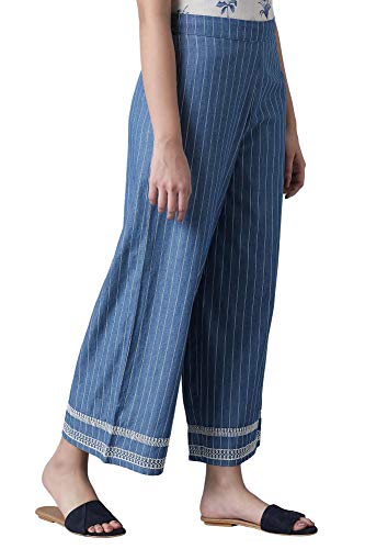 W Cotton Blend Strechable Parallel Pants for Women | Cotton Blend Parallel Pants for Women | Trousers for Women | W for Woman
