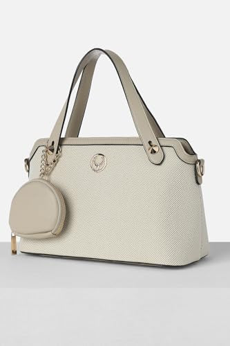 Allen Solly Woman Solid PU Structured Handheld Bag with Tasselled
