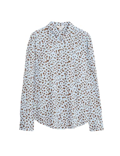Marks & Spencer Printed Collared Button Through Shirt Blue Mix
