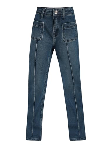 VERO MODA Girl's Solid Bootcut High Rise Blue Jeans