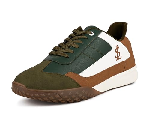 LOUIS STITCH Green and Tan Sneaker for Men | Comfortable Sneaker | LSP-SNK-AVI004 | UK-10