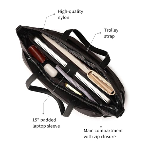 Fastrack WorkEase Minimilist Laptop Tote | 15" Laptop Compatibility | Made with Nylon for Durability | Workwear Bags for Women | College Bags with Laptop