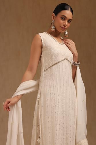 Soch Women's Georgette Salwar Suit Set (SRF-EWA5CD22384_Off White