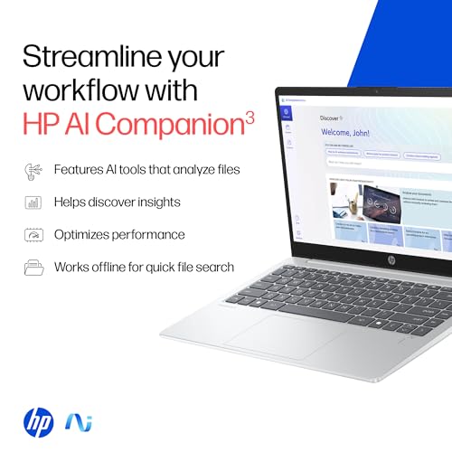 HP OmniBook 3 AMD Ryzen AI 5 340 Next Gen AI Laptop, (16GB LPDDR5X,512GB SSD), Anti-Glare,14''/35.6cm FHD,Win11,Office24, Silver,1.47kg, FHD Camera w/Privacy Shutter, Backlit, ha0000AU