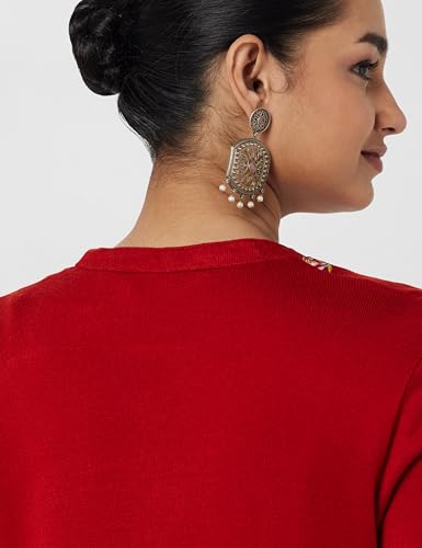 BIBA Women YARNDYED Straight Mix and Match(Winter W19975_RED_38)