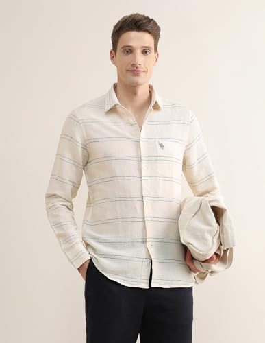 U.S.Polo Association Men's Horizontal Striped Regular Fit Shirt