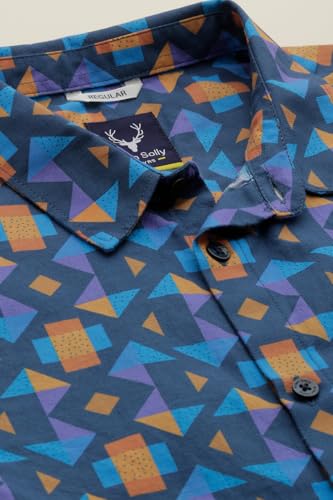 Boys Blue Print Casual Shirt