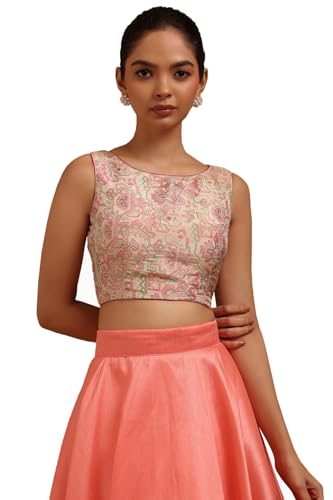 Soch Womens Fuchsia Tussar Ethnic Motifs Padded Blouse