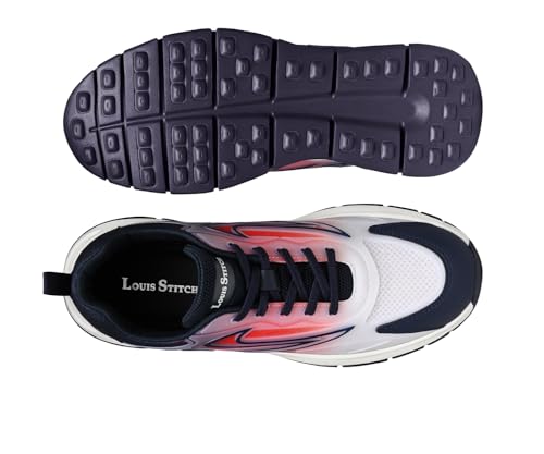 LOUIS STITCH Men’s Dusk Blue Lightweight Athleisure Sport Shoes | Ultra Cushioned Sole | Casual Lace-Up Sneaker and Athleisure Wear | Perfect for Casual, Gym & Travel Wear | LS-AT-FS03-BU | UK-6