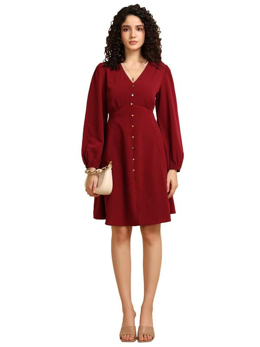 Kazo Hazel Mini Dress Wine