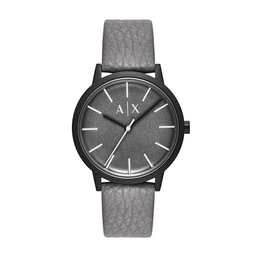 Armani Exchange Grey Quartz Leather Watch AX2764