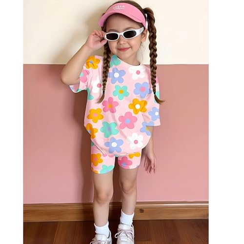 4YOU Dresses Beautiful Cotton Blend Fabric with Beautiful Print Tshirt and Half Pant For Girls