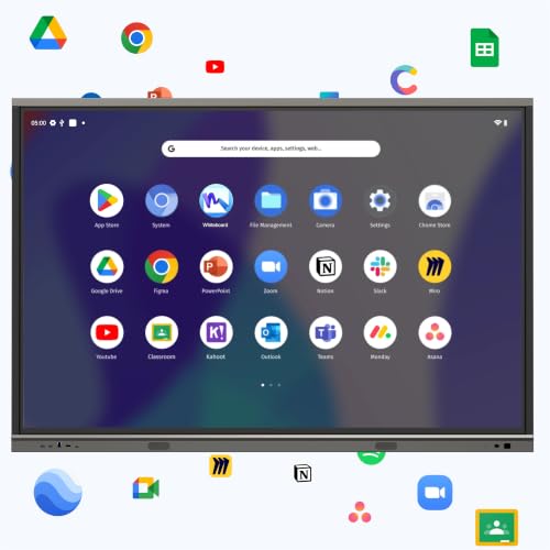 BIG VUE Pluss 55 Inch Android 14 Interactive Television, All-in-1 Digital Panel Board, 8 GB RAM 128 GB ROM, Ai, Multitouch Screen Display for Teaching, Classroom & Office Use