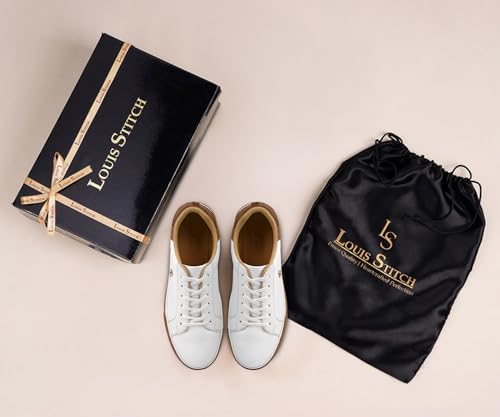 LOUIS STITCH Canadian White & Tan Sneaker for Men | Comfortable Lace-Up Sneaker | LSP-SNK-AVI003-WHTN | UK-11
