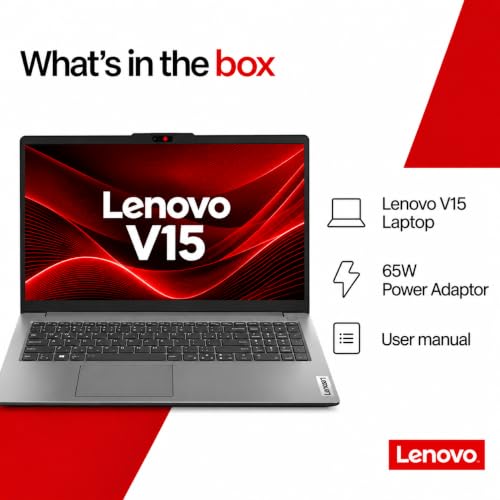 Lenovo V15 AMD Ryzen 5 150 15.6" (39.62cm) FHD 300 Nits Antiglare Thin and Light Laptop (16GB/512GB SSD/Windows 11/Office Home 2024/Luna Grey/1.65 Kg)-83V40063IG