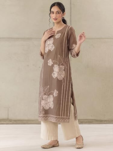Varanga The Espresso Bloom Pure Silk Festive Women's Kurta Set