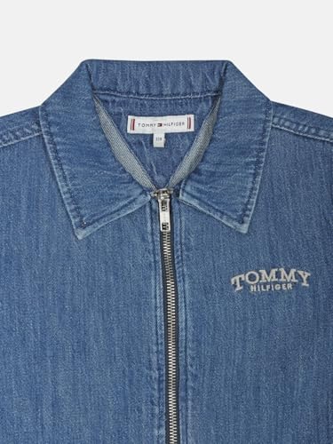 Girls Cotton Spread Collar Denim Dress