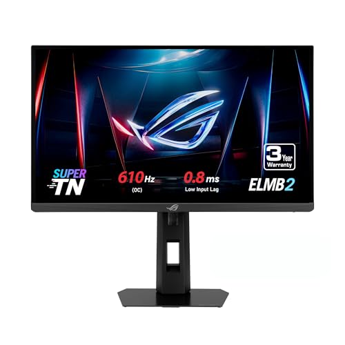 ASUS ROG Strix Ace 24” 1080P Esports Gaming Monitor (XG248QSG) - Full HD, Super TN Panel, 610Hz, 0.1ms, VRR, Low Input Lag, DisplayHDR400, Tripod Socket, HDMI 2.1, 3 yr Warranty