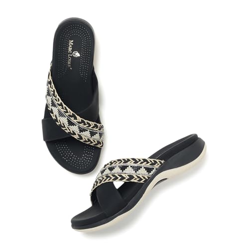 Marc Loire Western Embellished Flatform Heels for Women| Round Toe Fashion Sandal with PU Sole| Casual Party Footwear for Woman