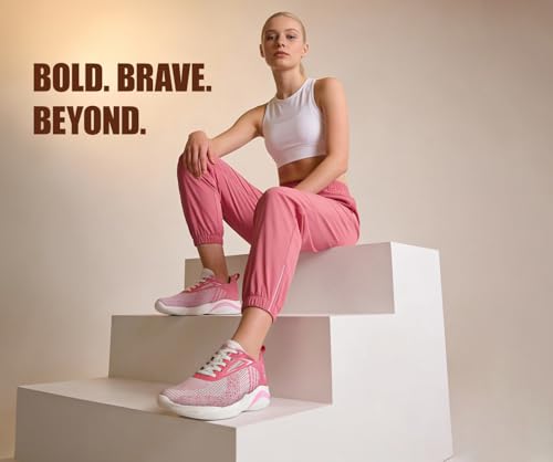 LOUIS STITCH Women’s Blush Pink Lightweight Athleisure Sport Shoes | Lightweight Casual Sneakers | Lace-Up Sneaker and Athleisure Wear| Perfect for Casual, Gym & Travel Wear | LSLD-ATH-YL | UK-6