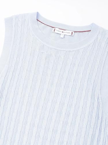 Tommy Hilfiger Viscose Round Neck Bodycon Dress Breezy Blue