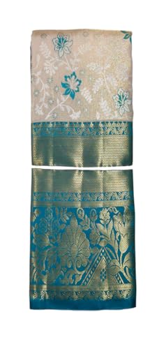 VFCollections Women's Kanchipuram Silk Pure Pattu Sarees With Blouse (VFC322-1)