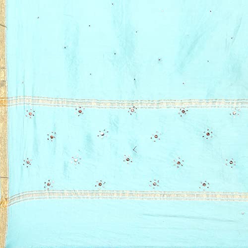BIBA Women's Ethnic Turquoise Cotton Kurta Suit Set (Size_2XL)