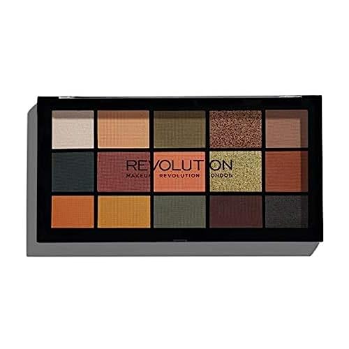 Makeup Revolution- ReLoaded Eyeshadow Palette - Division (Burnt Neutrals) | Highly pigmented |Long Wearing & Easily Blendable | Eye Makeup Matte, Shimmery And Metallic Finish | Cruelty-Free -16.5 g