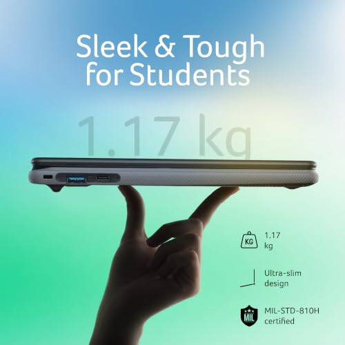 Acer Chromebook, MediaTek Kompanio 540 Octa-Core Processor, 4GB RAM, 64GB eMMC, Full HD, 11.6"/27.94cm Display, Chrome OS, Black, 1.2 KG, C725, Arm Mali G57 Graphics, WiFi 6E Laptop