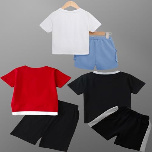 LOFN Stylish Printed Kids Clothing Set Pack Of 3 (KDST82RD-KDST365P-16-KDST87SB.2)