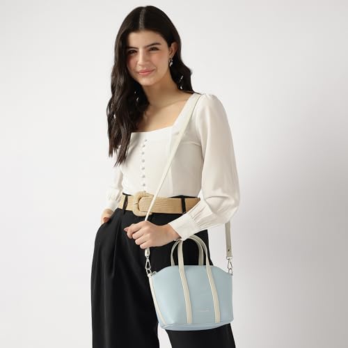 Fastrack Smooth Talker Sling Bag for Women | Detachable Sling Belt, Handle Carry Option, Pebbled Faux Leather, Top Zip Closure & Inner Access Pockets | Versatile & Stylish Compact Bag
