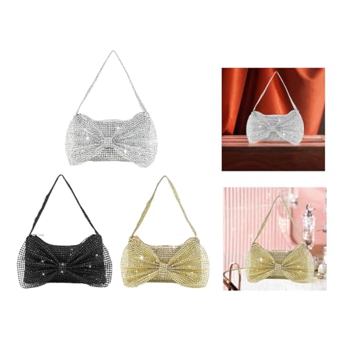LOOM TREE Women Evening Clutch Bag Female Underarm Bag for Weddings Commuting Birthday Silver
