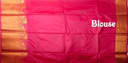 VFCollections Women's Traditional Handloom Kanchipuram Silk Pure Pattu Sarees | Rich Zari Woven Design | Unstitched Blouse (VFC135-12)