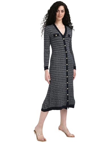Tommy Hilfiger Women's Wool Blend A-Line Ankle Length Casual Dress (F24HWDR078 White