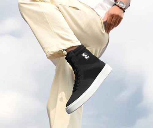 LOUIS STITCH Raven Black Sneaker for Men | Comfortable Ankle Boot Sneaker | LSP-SNK-AVI016-ABTBJB | UK-6