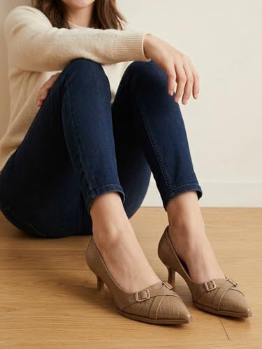 ELLE Women Fashion Pump,Beige,UK-3