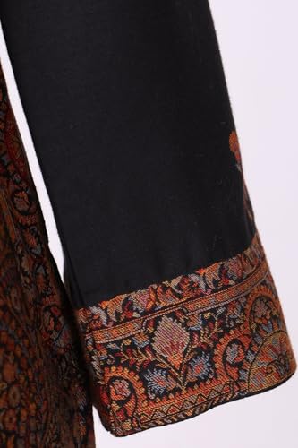 W for Woman Black Ethnic Motifs Woven Design Cotton Blend Straight Kurta with Pant and Dupatta Set - (WS13308-314491-L)