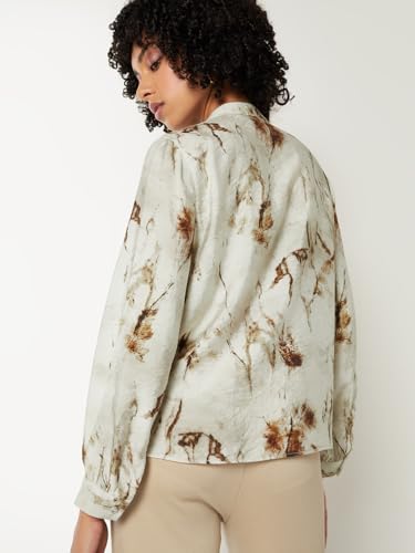 Max Women Printed Blouse (Beige_M)