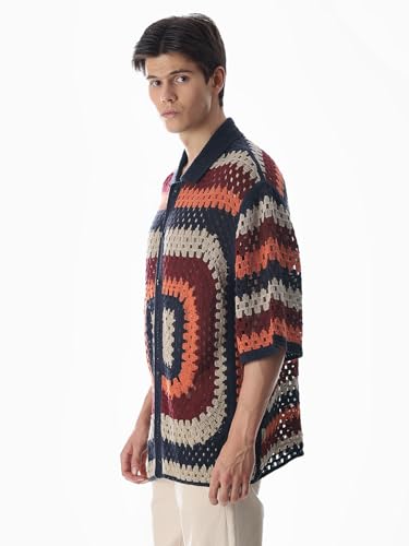 Jack & Jones Men's Oversized Multicolor Shirt