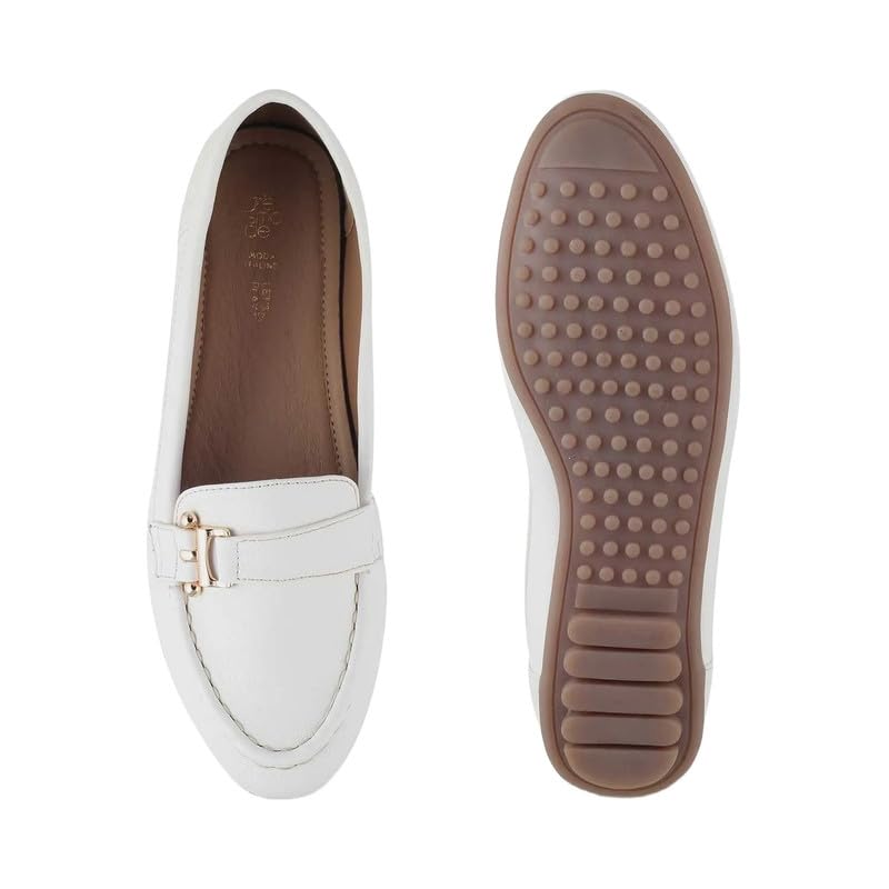 tresmode Sativa White Women's Casual Loafers in Size 3 UK / 36 EU