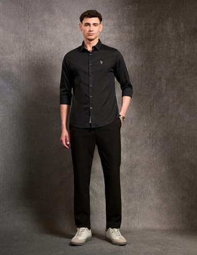 U.S. Polo Assn. Denim Co. Men's Poplin Black & Gold Shirt