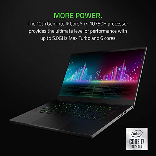 Razer Blade 15 Base Gaming Laptop 2020: Intel Core i7-10750H 6-Core, NVIDIA GeForce GTX 1660 Ti, 15.6" FHD 1080p 120Hz, 16GB RAM, 256GB SSD, CNC Aluminum, Chroma RGB Lighting, Thunderbolt 3, Black